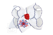 EMBROIDERED PATRIOTIC CROCHET EDGE BOW