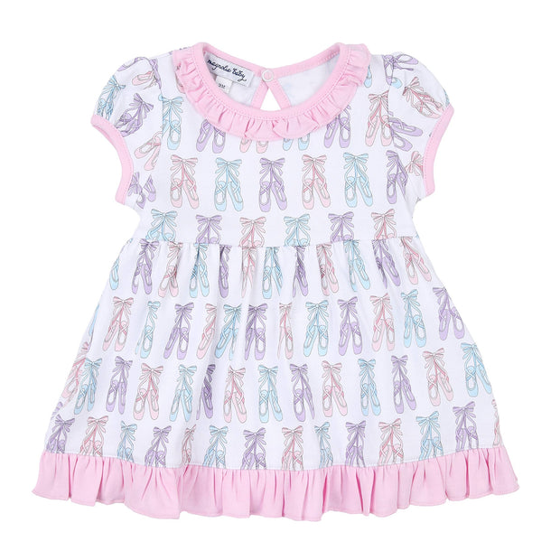 Ballerina Girl Pink Printed S/S Toddler Dress