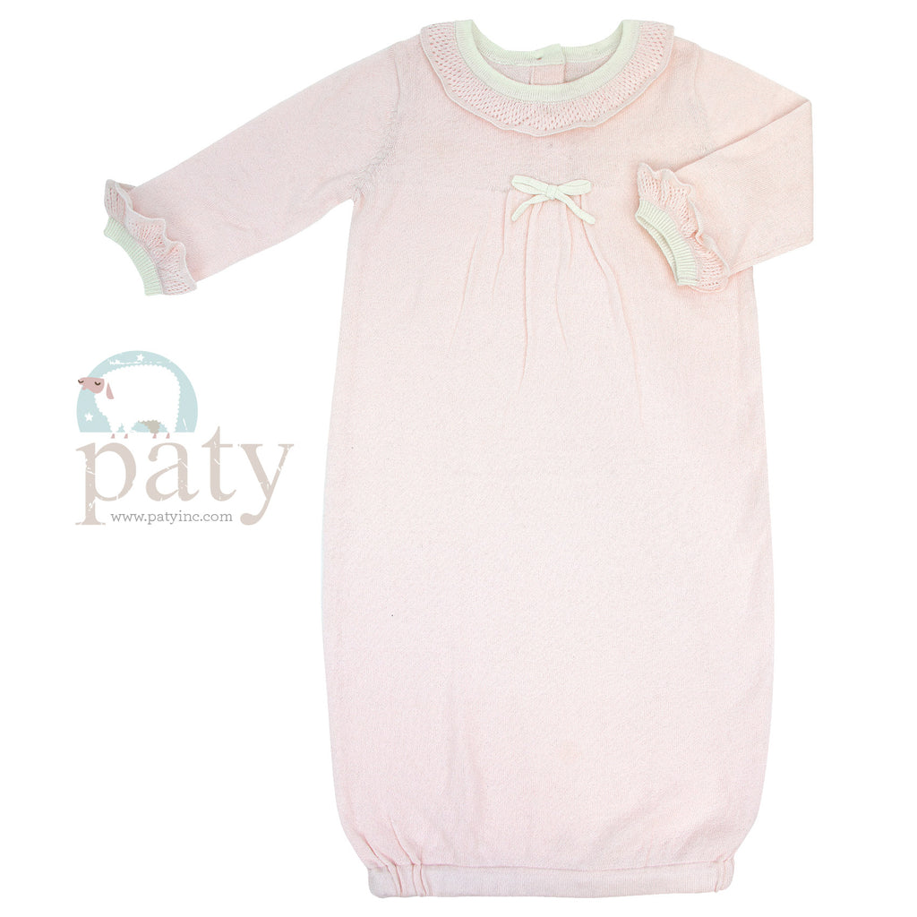 Paty® Knit Newborn White Gown